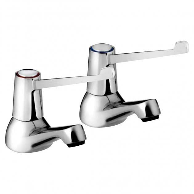 Bristan Modern Value 6 Inch Lever Handles Basin Pair Taps - Chrome - VAL2 1/2 C 6 CD - TAP 'N' SHOWER