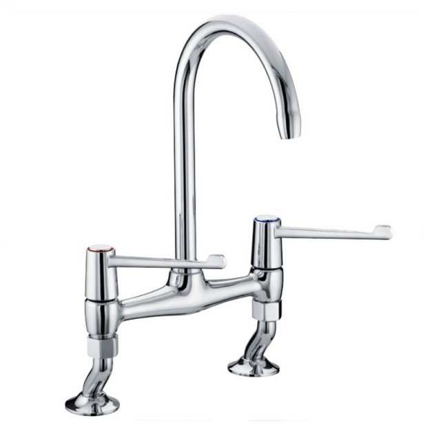 Bristan Value Modern 6 Inch Lever Handles Kitchen Sink Mixer Tap - Chrome - VAL2 BRDSM C 6 CD - TAP 'N' SHOWER