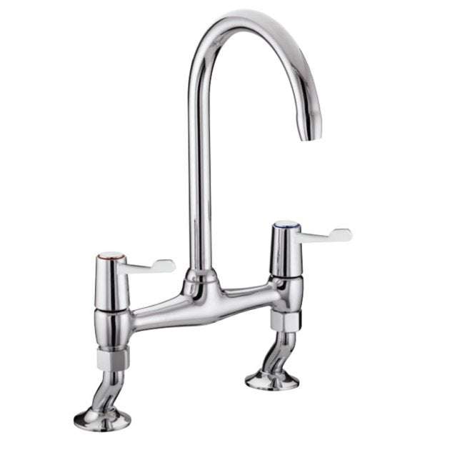 Bristan Value Dual Handle Modern Kitchen Sink Mixer Tap - Chrome - VAL2 BRDSM C CD