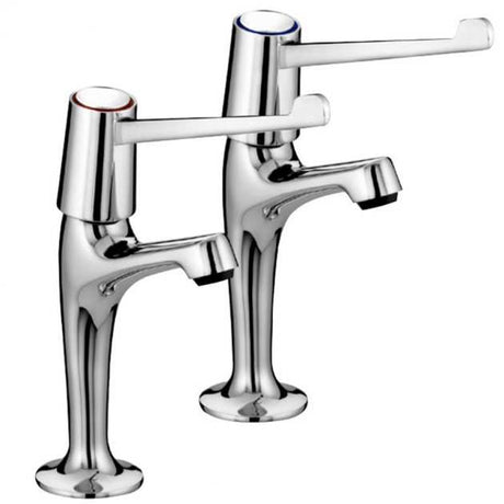 Bristan Value High Neck 6 Inch Lever Handles Kitchen Sink Taps Pair - Chrome - VAL2 HNK C 6 CD