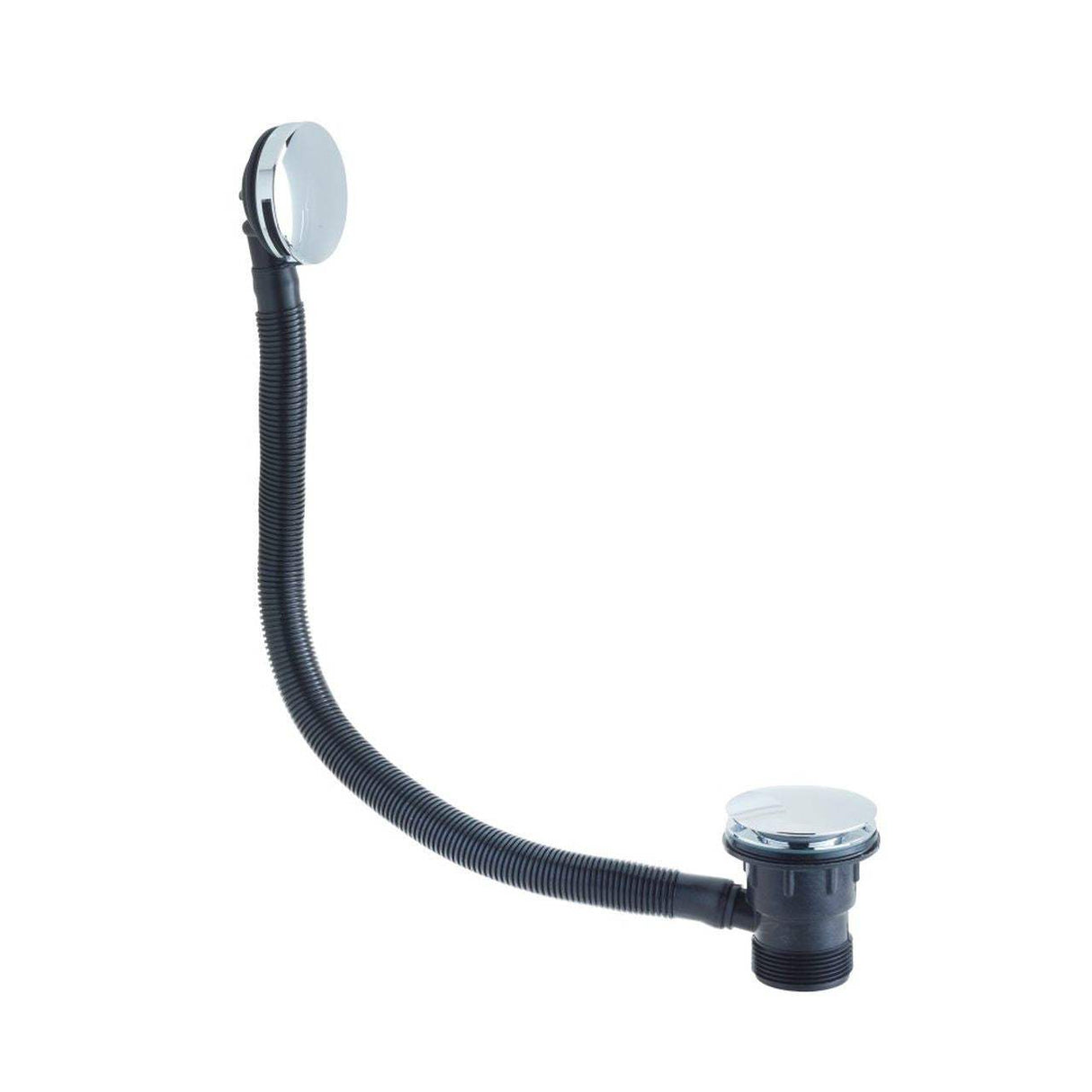 Bristan contemporary slotted round bath clicker waste with overflow in chrome finish