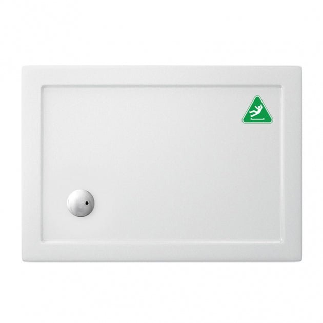 Britton Zamori Anti - Slip Rectangular Shower Tray 1100mm x 760mm - White - Z1170A - TAP 'N' SHOWER