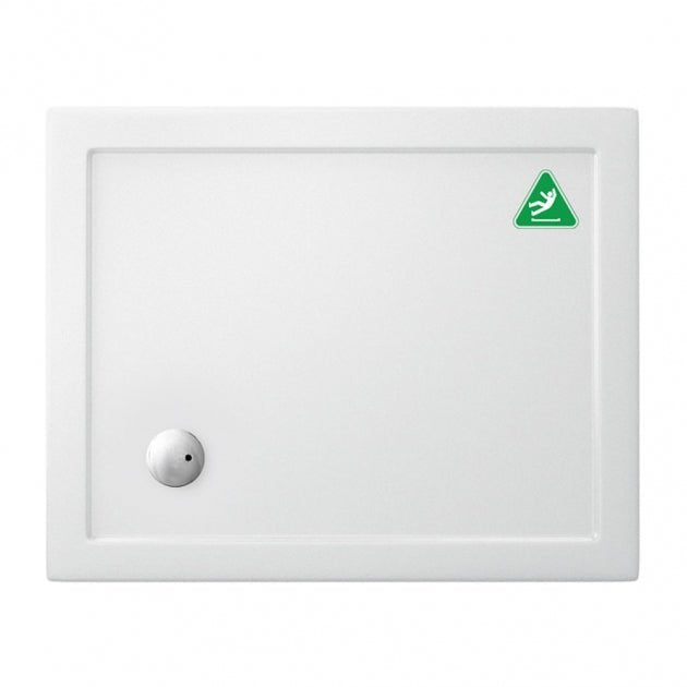 Britton Zamori Anti - Slip Rectangular Shower Tray 1000mm x 800mm - White - Z1167A - TAP 'N' SHOWER