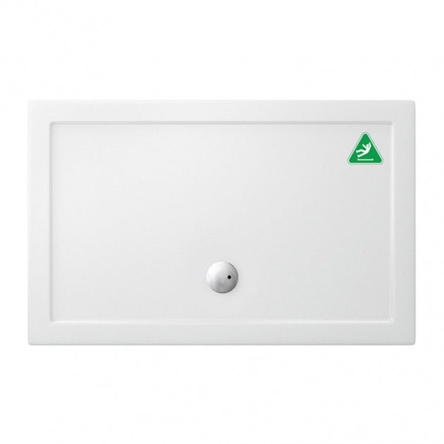 Britton Zamori Anti - Slip Rectangular Shower Tray 1200mm x 800mm - White - Z1175A - TAP 'N' SHOWER