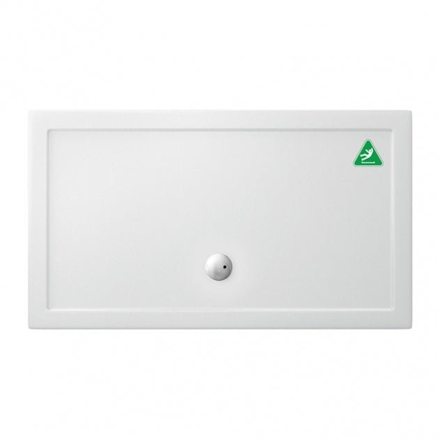 Britton Zamori Anti - Slip Rectangular Shower Tray 1500mm x 800mm - White - Z1181A - TAP 'N' SHOWER
