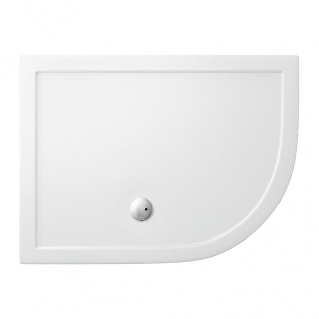 Britton Zamori RH Offset Quadrant Shower Tray 1200mm x 900mm - White - Z1204 - TAP 'N' SHOWER