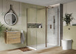 Scudo S8 8mm Clear Glass Brushed Bronze Flipper Panel - BRONZEFLIPPER - TAP 'N' SHOWER