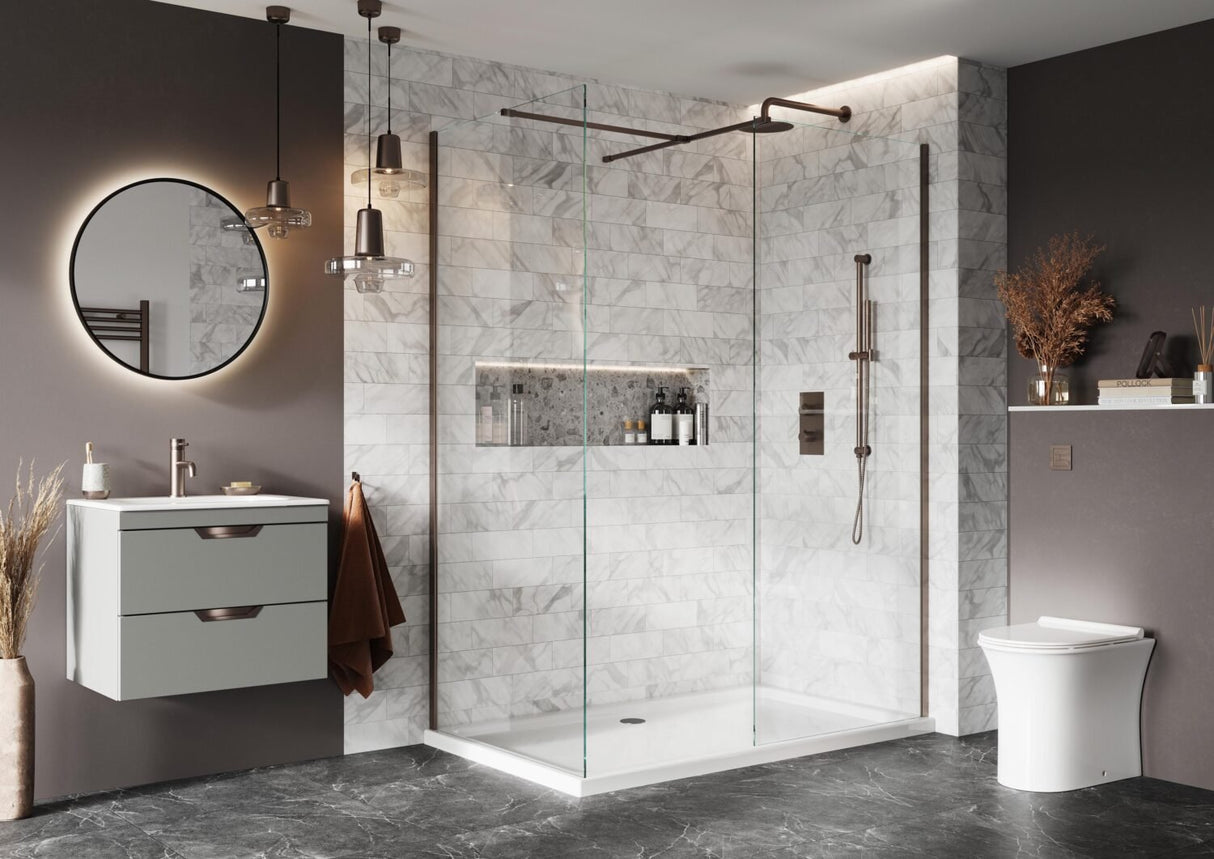 Scudo S8 Brushed Bronze Joining Piece for Wetrooms - BRONZEJOIN - TAP 'N' SHOWER