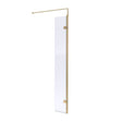 Kartell Ottone 300mm hinged wet room return panel with 8mm glass and brushed brass frame