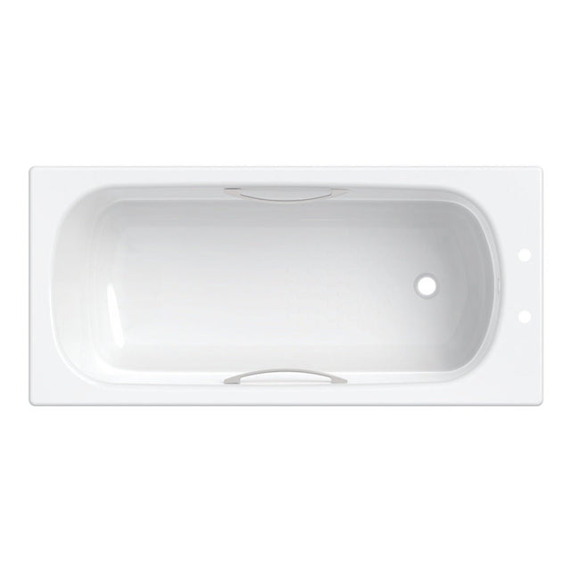 Twyford Celtic Bath 2 Tap Slip Resist with Grips & Legs 1500×700 - White - BS1472WH - TAP 'N' SHOWER