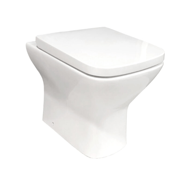 Scudo Porto Rimless Back to wall Pan & Seat - White - BTW - 001 - TAP 'N' SHOWER