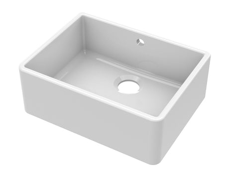 Launde Abbey Fireclay Butler Sink comes with Overflow 595 x 450 x 220mm - White - TAP 'N' SHOWER