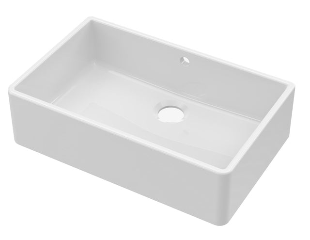 Launde Abbey Fireclay Butler Sink comes with Overflow 795 x 500 x 220mm - White - TAP 'N' SHOWER