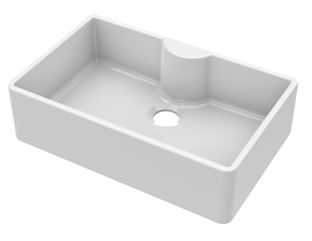 Launde Abbey Fireclay Butler Sink comes with Tap Ledge 795 x 500 x 220mm - White - TAP 'N' SHOWER