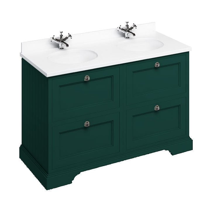 Burlington Freestanding 4 Drawer Vanity Unit - Matt Green - FC10MG - TAP 'N' SHOWER