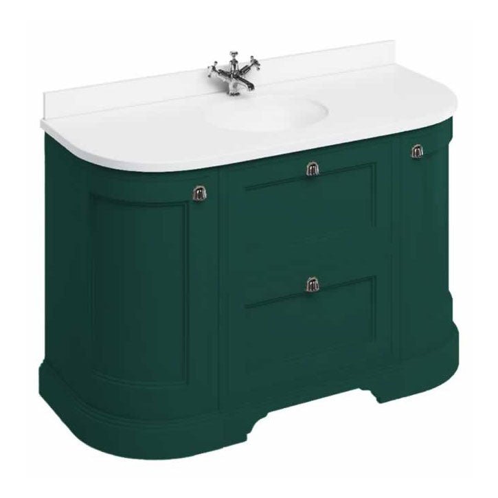 Burlington Freestanding Curved Vanity Unit - Matt Green - FC4MG - TAP 'N' SHOWER