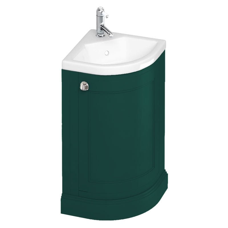 Burlington Freestanding Corner Vanity Unit 43cm - Matt Green - FC7MG - TAP 'N' SHOWER