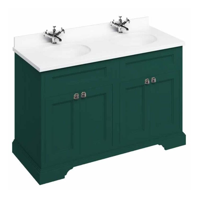 Burlington Freestanding 4 Door Vanity Unit 1300mm - Matt Green - FC9MG - TAP 'N' SHOWER