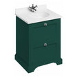 Burlington Freestanding 2 Drawer Vanity Unit 65cm - Matt Green - FF9MG - TAP 'N' SHOWER