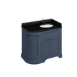 Burlington Freestanding Curved Corner Right Hand Vanity Unit with Doors 1000mm - Blue - FC3B - TAP 'N' SHOWER