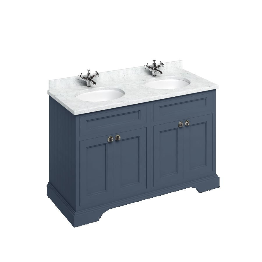 Burlington Freestanding Vanity Unit with Double Doors 1300mm - Blue - FC9B - TAP 'N' SHOWER