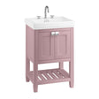Burlington Riviera Vanity Unit with Double Doors 580mm - Matt Pink - RIVF580P - TAP 'N' SHOWER