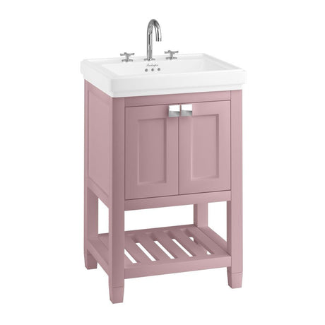 Burlington Riviera Vanity Unit with Double Doors 580mm - Matt Pink - RIVF580P - TAP 'N' SHOWER