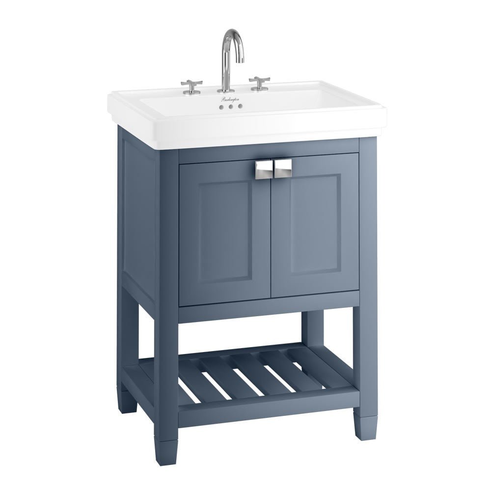 Burlington Riviera Vanity Unit with Double Doors 650mm - Matt Blue - RIVF650B - TAP 'N' SHOWER
