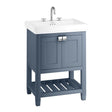Burlington Riviera Vanity Unit with Double Doors 650mm - Matt Blue - RIVF650B - TAP 'N' SHOWER