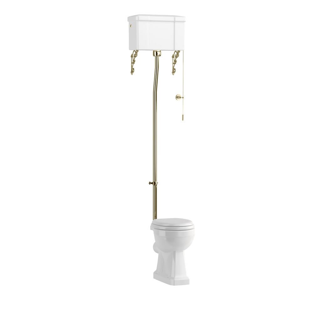 Burlington High Level WC Flush Pipe Kit (WC Pan & Cistern NOT Included) Gold - T30GOLD - TAP 'N' SHOWER