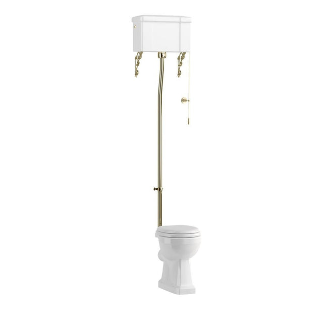 Burlington High Level WC Flush Pipe Kit (WC Pan & Cistern NOT Included) Gold - T30GOLD - TAP 'N' SHOWER