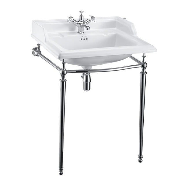 Burlington Basin Wash Stand for 650mm Classic and Carrara Marble Countertop Basin - Chrome - T49ACHR - TAP 'N' SHOWER