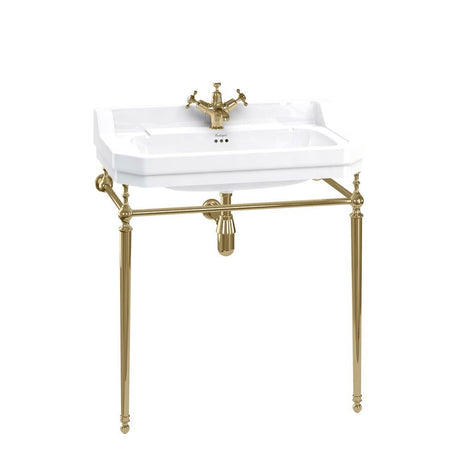 Burlington Edwardian Chrome Stand for 80cm Basin - Gold - T50GOLD - TAP 'N' SHOWER