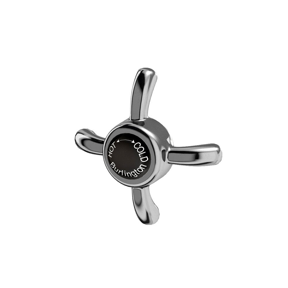 Burlington Claremont Valve Handle (Single) - Chrome/White Indicies - V1 - TAP 'N' SHOWER