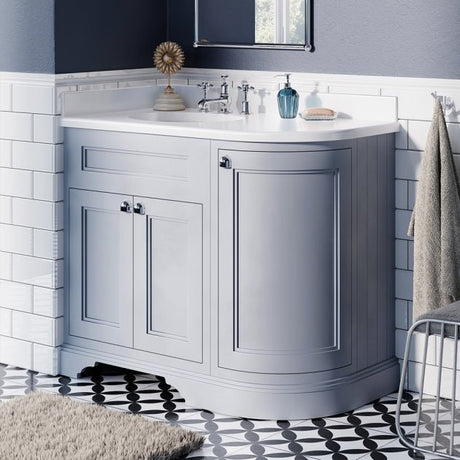 Burlington Grey Freestanding Corner 1 Door Vanity Unit ONLY 430mm - FC7G - TAP 'N' SHOWER
