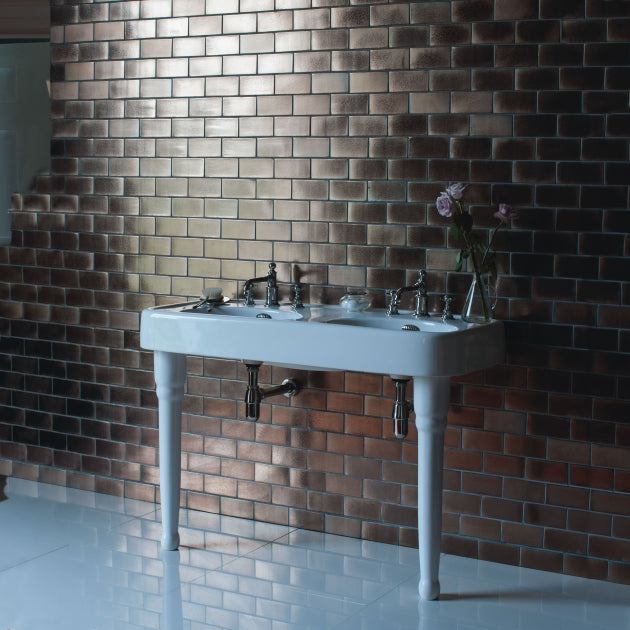 Burlington TH No Tapholes Arcade Double Basin 1215 x 560mm - White - ARC1200NTH