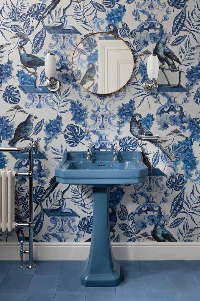 Burlington Bespoke Alaska 1 Taphole Edwardian Pedestal Basin 560 x 470mm - Blue - B41THBLUE - TAP 'N' SHOWER