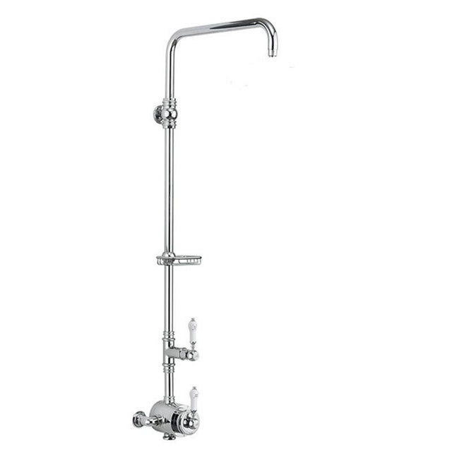 Burlington Stour Chrome Exposed Single Outlet Valve with Ridge Riser - BF2S - TAP 'N' SHOWER