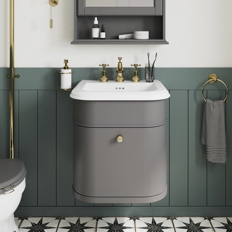 Burlington Chalfont Single Drawer Unit 550mm - Matt Grey - CH55G - TAP 'N' SHOWER