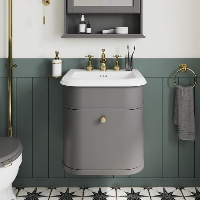Burlington Chalfont Single Drawer Unit 550mm - Matt Grey - CH55G - TAP 'N' SHOWER
