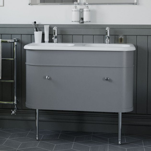 Burlington Chalfont Single Drawer Unit 1000mm - Matt Grey - CH100G - TAP 'N' SHOWER