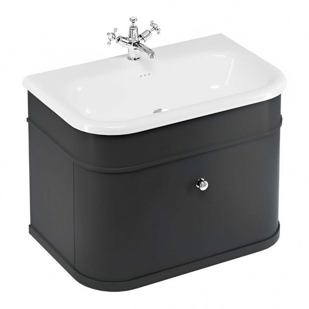 Burlington Chalfont Single Drawer Unit 750mm - Matt Black - CH75MB - TAP 'N' SHOWER