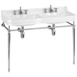 Burlington Edwardian 1 Taphole Double Washstand Basin 1200mm - White - B211TH - TAP 'N' SHOWER