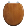 Burlington Standard Moulded Wood Toilet Seat Standard Hinges - Oak - S11 - TAP 'N' SHOWER