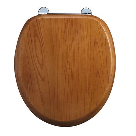 Burlington Standard Moulded Wood Toilet Seat Standard Hinges - Oak - S11 - TAP 'N' SHOWER