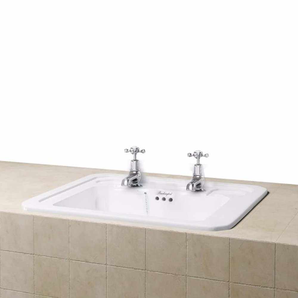 Burlington Victorian 2 Tap Hole Inset Counter Top Basin 540mm Wide - W