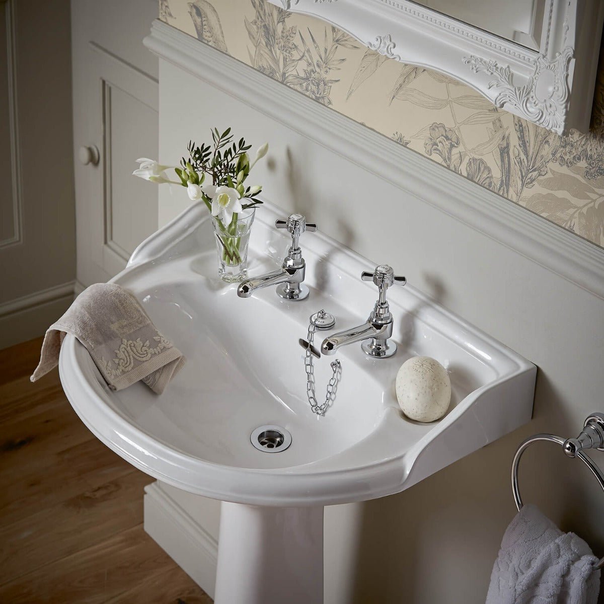 Burlington Arcade Right Hand 1 Taphole Cloakroom Basin 500 x 400mm - White - ARC5001THRH - TAP 'N' SHOWER