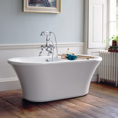 Burlington Brindley White Freestanding Bath No Tap Holes 1700 x 750mm - E5 (Base Skirt Not Included) - TAP 'N' SHOWER