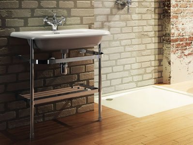 Burlington White Roll Top No Tap Hole Basin 75cm - B9E - TAP 'N' SHOWER