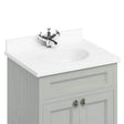 Burlington Minerva White Worktop with Integrated Basin 67cm - BW66 - TAP 'N' SHOWER
